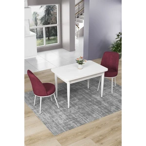 Concept Nil Serisi 70 x 110 cm Sabit Beyaz Mutfak Masa Takımı+2 Adet Sandalye