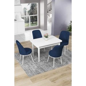 Concept Nil Serisi 70 x 110 cm Sabit Beyaz Mutfak Masa Takımı+4 Adet Sandalye
