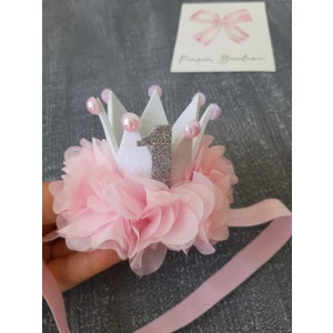 Pempem Bandana Kız Bebek 1 Yaş Dogum Günü Tacı