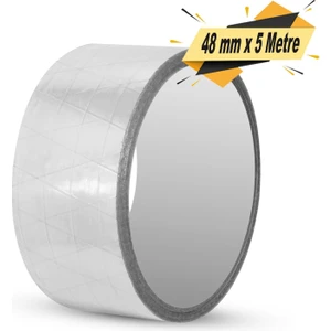 Alüminyum Folyo Bant 48 mm x 5 mt Sızdırmaz Takviyeli Yanmaz Soba Borusu Bandı