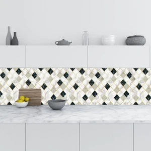 Sticker Art Mutfak Tezgah Arası Folyo Fayans Kaplama Folyosu Çapraz Mermer Desen 60X500 cm