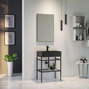 Capetown 60 cm Siyah Banyo Dolabı Takımı