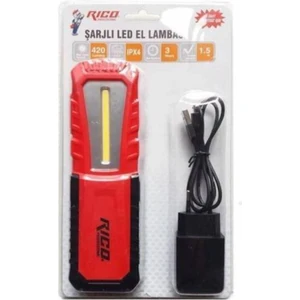 RC0038 420 Lümen Şarjlı LED Lambası El Feneri Mıknatıslı Asmalı