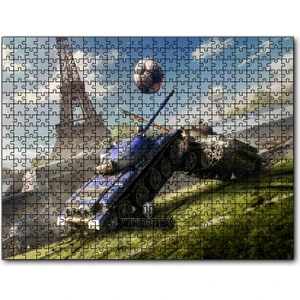 World Of Tanks Paris'te Futbol 120 Parça Puzzle Yapboz Mdf (Ahşap)
