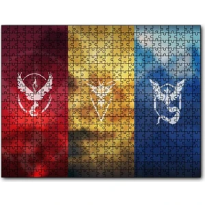 Pokemon Go Takım Bayrakları 120 Parça Puzzle Yapboz Mdf (Ahşap)