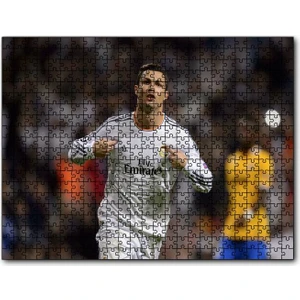 Christiano Ronaldo Real Madrid Gol Sevinci 120 Parça Puzzle Yapboz Mdf (Ahşap)
