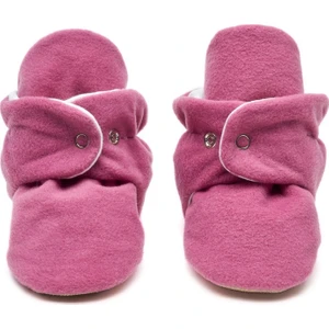 First Step Kaydırmaz Tabanlı Pamuk Astarlı Çıtçıtlı Gül Kurusu Panduf