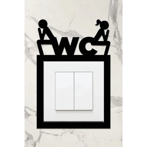 Ahşap Priz Çerçevesi Wc, Tuvalet Temalı