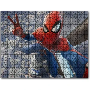 Zafer Işaretli Örümcek Adam 120 Parça Puzzle Yapboz Mdf (Ahşap)