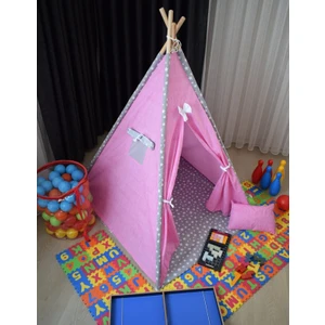 Pamuklu Ahşap Çocuk Oyun Çadırı Evi Kızılderili Çadırı