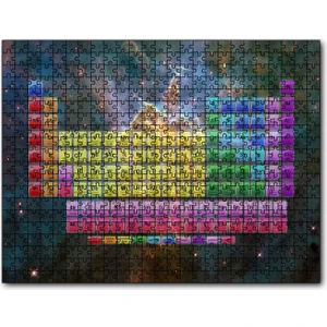 Periyodik Cetvel Galaksiler Arkaplan 120 Parça Puzzle Yapboz Mdf (Ahşap)