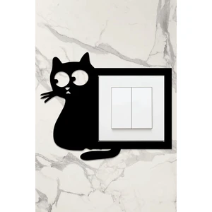 Ahşap Priz Çerçevesi Kedi Temalı