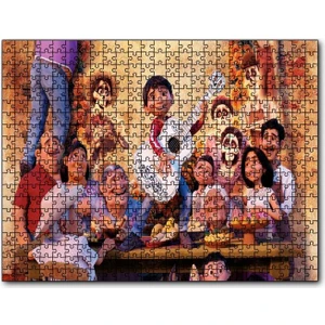 Coco Pixar Masada Gitar Çalıyor 255 Parça Puzzle Yapboz Mdf (Ahşap)