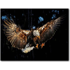 Avına Hücum Eden Kartal Görseli 120 Parça Puzzle Yapboz Mdf (Ahşap)