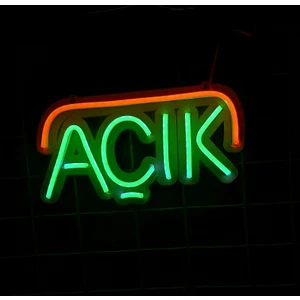Açık Yazısı Neon LED Işık