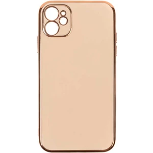 Dlrcase Apple iPhone 11 Kılıf Bark Parlak Silikon Renkli Kenarları Rose Bej