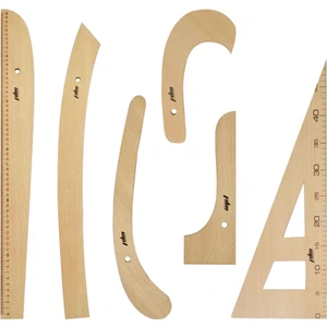 Fdm Moonstar 6 Parça Set - 6 Parça Ahşap Riga Seti - Riga Takımı - Cetvel