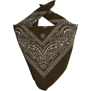 Ükb-Haki Renk Şal Desen Damla Tasarım Kare Bandana