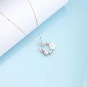 Ravza Gümüş 925 Ayar Gümüş Zirkon Taşlı Halka Modeli Yasemin Çiçeği Kolye