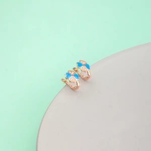 Ravza Gümüş 925 Ayar Gümüş Mineli Yonca Çocuk Küpesi