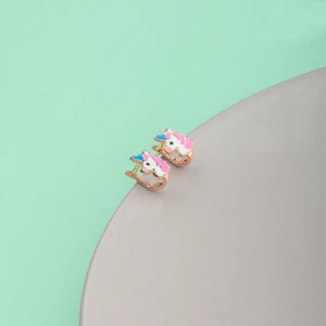 Ravza Gümüş 925 Ayar Gümüş Unicorn Model Çocuk Küpesi