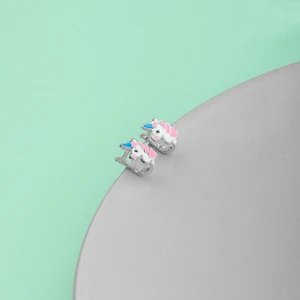 Ravza Gümüş 925 Ayar Gümüş Unicorn Model Çocuk Küpesi