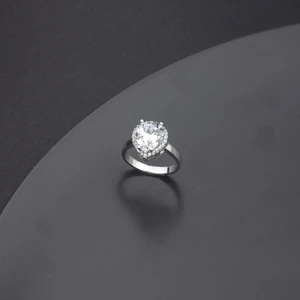 Ravza Gümüş 925 Ayar Gümüş Pırlanta Model Damla Yüzük