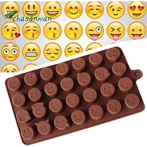 Siliko World Emoji Şekilleri Silikon Çikolata Kalıbı