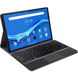 Lenovo M10 Plus 10.3 Inch TB-X606 X606F Bluetooth Touchpad Klavye + Bkk5 Standlı Kılıf - Siyah