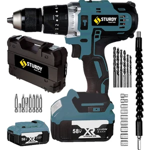 Power Tools 58 V 8 A Darbeli Professional 24 PARÇA SETLİ Şarjlı Vidalama Matkap