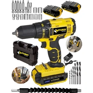58V 6AH Metal Sanzumanlı NEW SERİ Setli Darbeli Li-ion Çift Akülü Matkap 27 Parca Setli