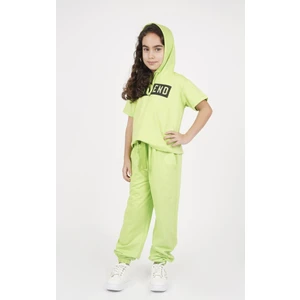 Best Kids Kız Çocuk Kapüşonlu Yarım Kollu Sweatshirt