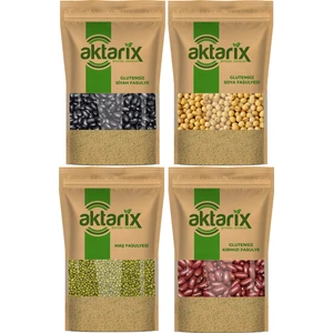 Glutensiz 4'lü Fasulye Seti 50 gr Kırmızı + 50 gr Maş + 50 gr Soya + 50 gr Siyah Fasulye