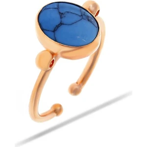 Sümer Telkari Firuze Taşlı Rose Gümüş Yüzük 3192