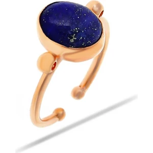 Sümer Telkari Lapis Lazuli Taşlı Rose Gümüş Yüzük 3193