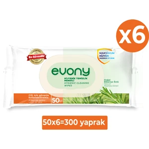 Evony Hijyenik Temizlik Mendili 6x50’li (300 Yaprak)