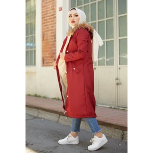Içi Kürklü Mont 2401  - Bordo