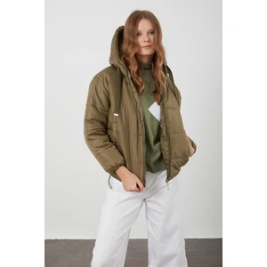 Tena Moda Kadın Haki Kapüşonlu Anorak Yanları Stoplu Mont