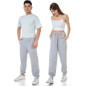 Vıshenka Unisex 3 Iplik Bol Kesim Cepli Gri Renk Eşofman Altı