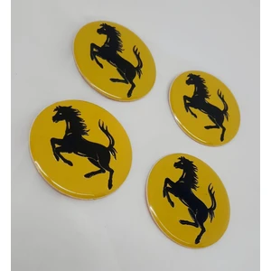 Yed Ekipman Ferrari Jant Göbeği Göbek Arması Set Sarı Alüminyum 55 mm 4'lü
