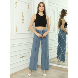 Kadın Bol Paça Kot Pantolon 212254