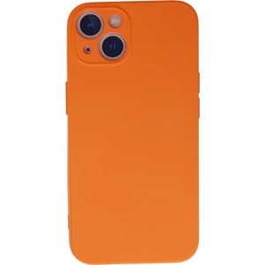 Caseart Apple iPhone 13 Kapak Içi Kadife Kamera Korumalı Lansman Silikon Kılıf - Turuncu