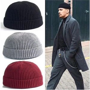 Rupen Kraft Düz ​​renk Brimless Kısa Takke Bere