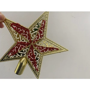 Yılbaşı Çam Ağacı Simli Yıldız Lüx Tepelik 20 cm