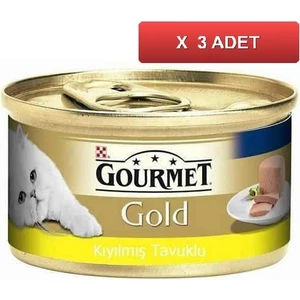 Gourmet Gold Kıyılmış Tavuk Etli Kedi Konservesi 85 Gram 3'lü
