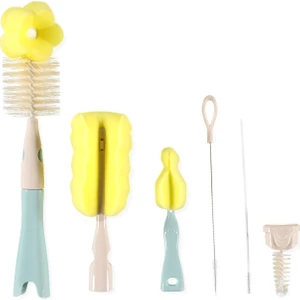 Baby Plus Biberon Temizleme Seti – Fırça ve Sünger Aparatlı, Bebek Biberonları için Pratik ve Hijyenik Temizlik