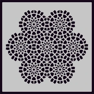 Ada Sanatsal Stencil Boyama Şablonu Kendinden Yapışkanlı H010 25x25 cm