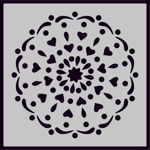 Ada Sanatsal Stencil Boyama Şablonu Kendinden Yapışkanlı H019 25x25 cm