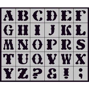 Ada Sanatsal Stencil Harf Boyama Şablonu 7 cm Yükseklik, 30 Karakter X002