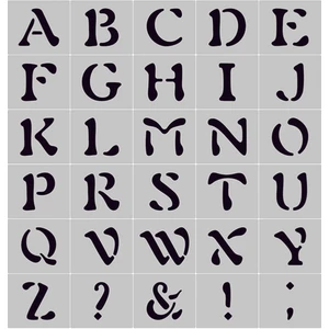 Ada Sanatsal Stencil Harf Boyama Şablonu 5 cm Yükseklik, 30 Karakter X004